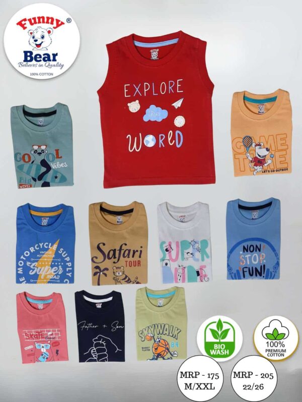Sleeveless girls and boys tee shirts
