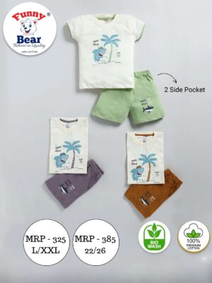 Pure Cotton Half Sleeve T-shirt and Shorts Set for Boys and Girls
