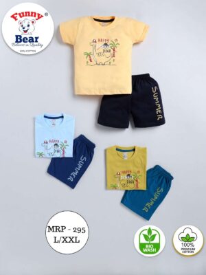 half short sleeve tee shirt with shorts for boys and girls