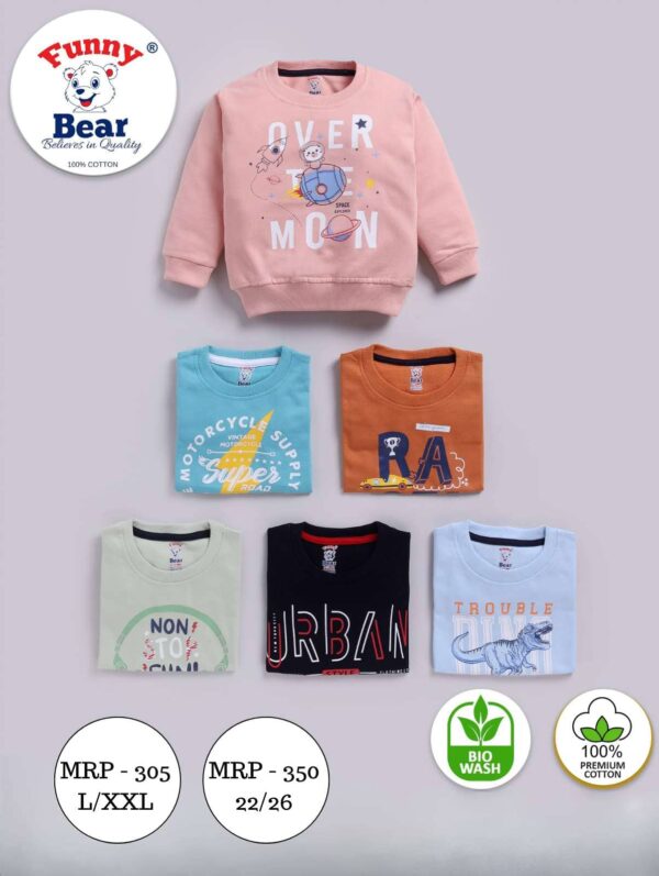 loop knit cotton kids multicolor sweatshirt for boys and girls
