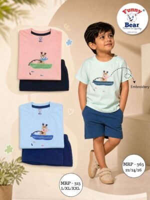 Girls & Boys Regular Fit Cotton T-Shirts and Shorts Set Wholesale