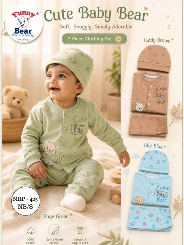 Newborn Baby Winter Wear With Cap Set